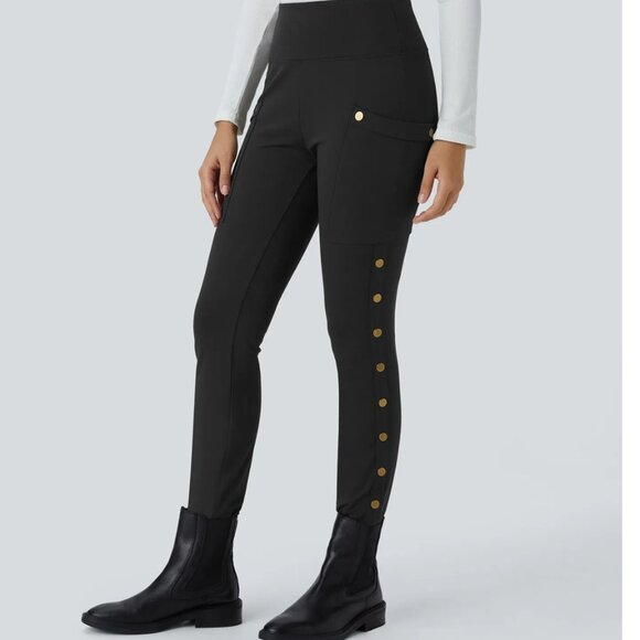 HALARA High Waisted Decorative Pocket Skinny Ankle Length Casual Pants NEW/Small - Picture 2 of 6